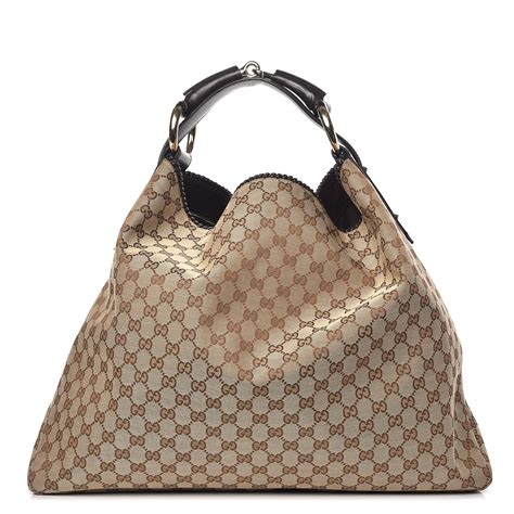 gucci monogram large horsebit chain hobo